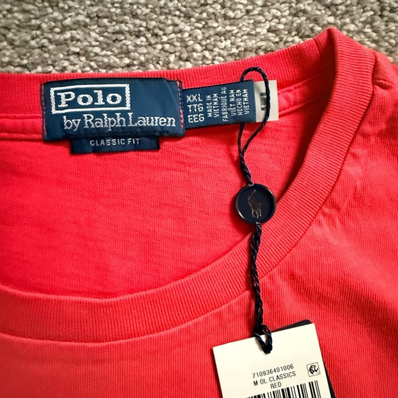 Polo by Ralph Lauren Vibrant Red Short Sleeve Tee (looks more pink in person) - Picture 4 of 5